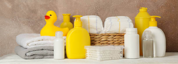 L'illustration montre les produits lavables pour enfants.